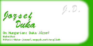 jozsef duka business card