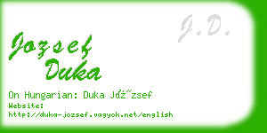 jozsef duka business card